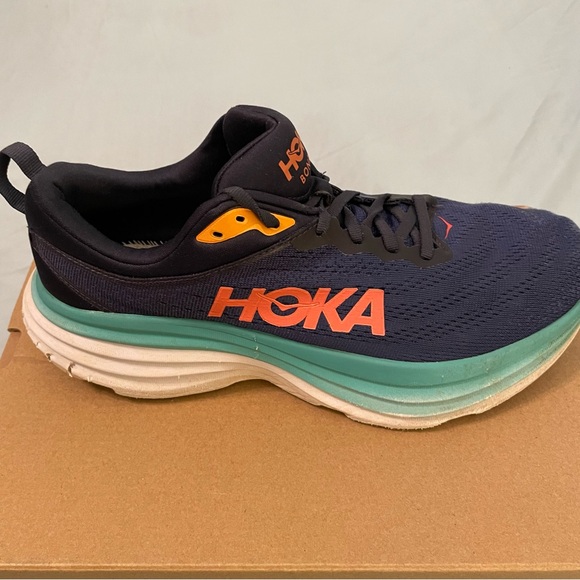 Hoka One One Bondi 8 Men’s Size 11 D Navy Athletic Walking Running Gym Shoes - Picture 14 of 16